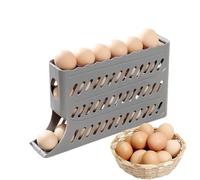 Djowyh Egg Container for Refrigerator, Automatic Rolling Egg Rack, Stackable Egg Organiser, Fridge Side Door Egg Holder, Egg Holder with Large Capacity for the Fridge, 4 Levels, VT2343V08MR15T2FQL