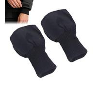Djowyh Knitted cuffs for jacket sleeves, 1 pair of ribbed knit replacement cuffs, ribbed knit sleeve extenders, for coats, down jackets, shirts, wind jackets, jumpers, uniforms, work wear, black