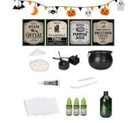 Djowyh Large Witch Cauldron for Outdoor Halloween Party Decoration - Easy Assembly with Floating Potion Set and Diffuser for Scary Parties in the Garden