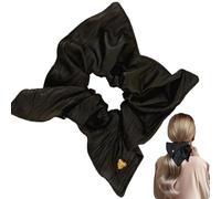 Djowyh PU Leather Back, Hair for Girls - PU Leather Heart-Shaped Big Crazies | Cute Stylish Elastic Hair Ties for All Hair Types for Women and Girls