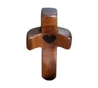 Djowyh Wooden Cross My Heart | Hand Held Cross | Handmade Wooden Crosses Encouragement Gift for Friends, Praying, Family, Clutching Pack of 1/2, JIEQR7OZ5SR846 3J