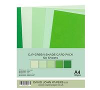 DJP 160GM Green Shade Card Pack - 5 Colours, 50 Sheets - 10 Each Colour
