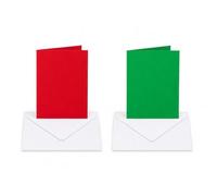 DJP 5x7 Creased Blank Christmas Green & Red Smooth Cards & Bright White Envelopes - Pack of 20 (10 Red & 10 Green)