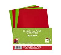 DJP A4 Christmas Coloured 80gsm Paper - Intensive Red & Intensive Green - 100 Sheets (50 Each Colour)
