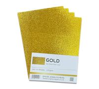 DJP A4 Gold Glitter Card Sheets. 10 Sheets 230gsm Non Shed Glitter Cardstock