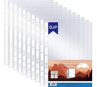 DJP A4 Punched Pockets Heavy Duty 90 Micron, for Filing Folders, Wallets, Sleeves & Documents - 100 Pack