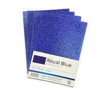 DJP A4 Royal Blue Glitter Card Sheets. 10 Sheets 230gsm Non Shed Glitter Cardstock
