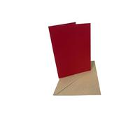 DJP A5 Creased Blank Christmas Smooth Red Cards & C5 Fleck Envelopes - Pack of 50
