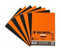 DJP Halloween Cardstock A4 240gsm. 40 Sheets Black & Orange Coloured Craft Card - 20 Each Colour. Thick Cardstock for Card Making, Cricut, Scrapbooking, Die Cutting & Halloween Crafts