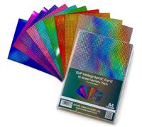 DJP Holographic Metallic Assorted Colour Mirror Card 230gsm Card - Pack of 10 Sheets