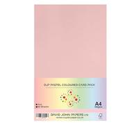 DJP Pastel Pink 160gsm Coloured Craft Card - 50 Sheets. Pink Craft Card - Suitable for Craft, Printing & Copying