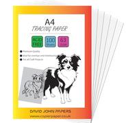 DJP Tracing Paper A4 63gsm 100 Sheets Translucent Tracing Paper for Sewing Patterns, Drawing Overlays Acid Free High Transparency Technical Drawing Paper for Drawing Sketching Dressmaking