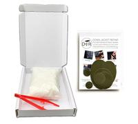 DJR 5g 100% Pure Goose Down (Humanely & Ethically Sourced) Bundled with Down Jacket Repair Patch Kit (7 Self-Adhesive, Tear-Resistant & Waterproof Patches) & Insertion Tweezers (Olive Green)