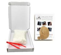 DJR 5g 100% Pure Goose Down (Humanely & Ethically Sourced) Bundled with Down Jacket Repair Patch Kit (7 Self-Adhesive, Tear-Resistant & Waterproof Patches) & Insertion Tweezers (Beige)