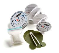 DJR COMPLETE DOWN JACKET REPAIR KIT - 10 Easy to Use, Pre-Cut, Self-Adhesive, Waterproof, Tear-Resistant Patches + 1g Pure Goose Down to Fix Holes in Down Jackets, Outdoor Gear (Olive Green)