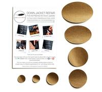 DJR Down Jacket Repair Patches: Easy to Use, Pre-Cut, Self-Adhesive, Waterproof Fabric, Tear-Resistant Rip-Stop Nylon Fabric Patches for Clothing, Down Jacket Patches, Outdoor Gear - GOLD