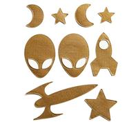 DJR SPACE - Self-Adhesive Down Jacket Repair Patches | Waterproof, Tear-Resistant, Pre-Cut Nylon Patches for Quick Repairs | 9-Piece Set for Down Coats, Sleeping Bags, Tents, & Outdoor Gear - Gold