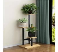DJSDN 3 Layers Metal Craft Plant Shelves Flower Pot Holder Garden Rack Display Stand Succulent Plants Home Balcony Modern Decoration ( Color : Wood color )
