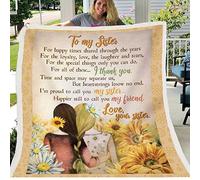DJSK Letters To My Sister Express Love Stamp Letter Style Blanket Sofa fluffy bedding Bedspread fleece Sherpa camping picnic blanket 130 * 150cm
