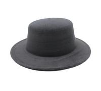 DJSKLDF Autumn Winter Felted Hats for Boys Girls Flat Top Jazz Caps Formal Dress(Dark Grey)