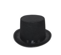 DJSKLDF Black Felt Top Hat Adults Unisex Formal Costume Hats With Satin Band Funky Fancy Dress Party For Nightclub Festival(M)