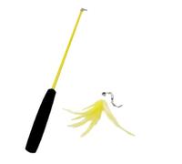 DJSKLDF Cat Wand Cat Teaser Wands Three-section Telescopic Fishing Pole Wand Kitten Funny Catcher Stick Rod Interactive Toys(Yellow)