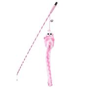 DJSKLDF Cat Wand Cat Toys Funny Stick Bouncy Rod Bell Bait Toy Plush Longtail Mouse Stripe Pet Supplies Accessories(Pink)