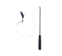 DJSKLDF Cat Wand Interactive Cat Feather Toy Teaser Stick Wand Pet Retractable Bell Refill Replacement Catcher Product For Kitten(Black)