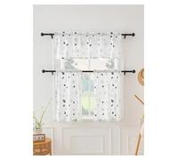 DJSKLDF Short Curtains Short Curtains 140 * 46CM (1PCS) 68 60CM 60 91CM (2pcs) Small Flower Series Kitchen Suitable For Kitchens(White,FIXED PLEAT_68X60CM)