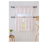 DJSKLDF Short Curtains Short Curtains 140 * 46CM (1PCS) 68 60CM 60 91CM (2pcs) Small Flower Series Kitchen Suitable For Kitchens(Pink-01,FIXED PLEAT_68X91CM)
