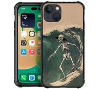 DJSOK Case Compatible with iPhone 14,H Cowboy Skull Surf with Four Corners Shockproof Protection Soft TPU Bumper and Hard PC Pattern Back Case for iPhone 14