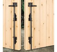 DJSUNPACKING 18" Heavy Duty Cane Bolt Gate Drop Rod-Steel Gate Ground Latch Designed for Wood Metal Vinyl Gates or Double Doors Fence Applications-2 Pack