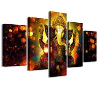 DJSYLIFE Hindu God Ganesha Premium Canvas Wall Art Picture - HD Print - Ready to Hang - 80 x 40 Inches - Set of 5