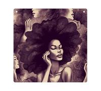 DJUETRUI African Hair Black Women Square Acrylic Hanging Ornament Clear Blank Pendant Blank Square Hanging Ornament Transparent DIY Accessories for Art Making