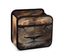 DJUETRUI African Lion Head Car Backseat Organizer with Clear Tablet Holder, Multi Pockets Waterproof Oxford Kick Mat Storage Bag, Universal Auto Seat Back Storage Caddy for Drinks Travel Essentials