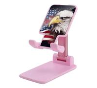 DJUETRUI America US Flag Bald Eagle Foldable Adjustable Cell Phone Stand