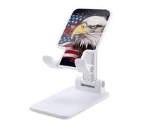 DJUETRUI America US Flag Bald Eagle Foldable Adjustable Cell Phone Stand