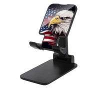 DJUETRUI America US Flag Bald Eagle Foldable Adjustable Cell Phone Stand