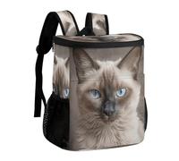 DJUETRUI Beautiful Siamese Cat Insulated Cooler Backpack Durable Polyester Twill Leakproof Thermal Bag with Adjustable Straps Multi-use Pack for Picnic Camping Hiking Varied Outdoor Activities