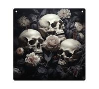 DJUETRUI Black And White Flowers And Skull Square Acrylic Hanging Ornament Clear Blank Pendant Blank Square Hanging Ornament Transparent DIY Accessories for Art Making