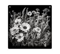 DJUETRUI Black And White Flowers Square Acrylic Hanging Ornament Clear Blank Pendant Blank Square Hanging Ornament Transparent DIY Accessories for Art Making