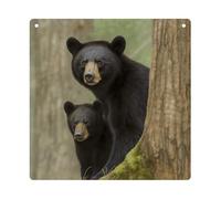 DJUETRUI Black Bear Mother And Cub Square Acrylic Hanging Ornament Clear Blank Pendant Blank Square Hanging Ornament Transparent DIY Accessories for Art Making
