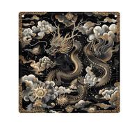 DJUETRUI Black Chinese Dragon Square Acrylic Hanging Ornament Clear Blank Pendant Blank Square Hanging Ornament Transparent DIY Accessories for Art Making