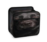 DJUETRUI Black Lab Dog Car Backseat Organizer with Clear Tablet Holder, Multi Pockets Waterproof Oxford Kick Mat Storage Bag, Universal Auto Seat Back Storage Caddy for Drinks Travel Essentials