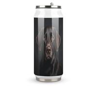 DJUETRUI Black Lab Dog Stainless Steel Cola Cup Reusable Plastic Coke Cup Leakproof Portable Soda Cup Large Capacity Iced Drink Cup for Home Party
