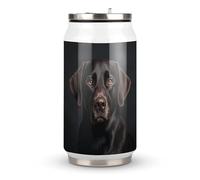 DJUETRUI Black Lab Dog Stainless Steel Cola Cup Reusable Plastic Coke Cup Leakproof Portable Soda Cup Large Capacity Iced Drink Cup for Home Party