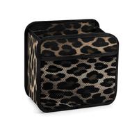 DJUETRUI Black Leopard Print Car Backseat Organizer with Clear Tablet Holder, Multi Pockets Waterproof Oxford Kick Mat Storage Bag, Universal Auto Seat Back Storage Caddy for Drinks Travel Essentials