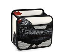 DJUETRUI Black Rooster Car Backseat Organizer with Clear Tablet Holder, Multi Pockets Waterproof Oxford Kick Mat Storage Bag, Universal Auto Seat Back Storage Caddy for Drinks Travel Essentials
