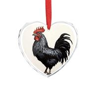 DJUETRUI Black Rooster Clear Crystal Glass Heart Pendant Charm Romantic Crystal Love Pendant Hanging Decoration for DIY Craft Gift for Home Window Car Wedding Party Decor Love Shaped Hanging Ornament
