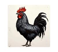 DJUETRUI Black Rooster Square Acrylic Hanging Ornament Clear Blank Pendant Blank Square Hanging Ornament Transparent DIY Accessories for Art Making